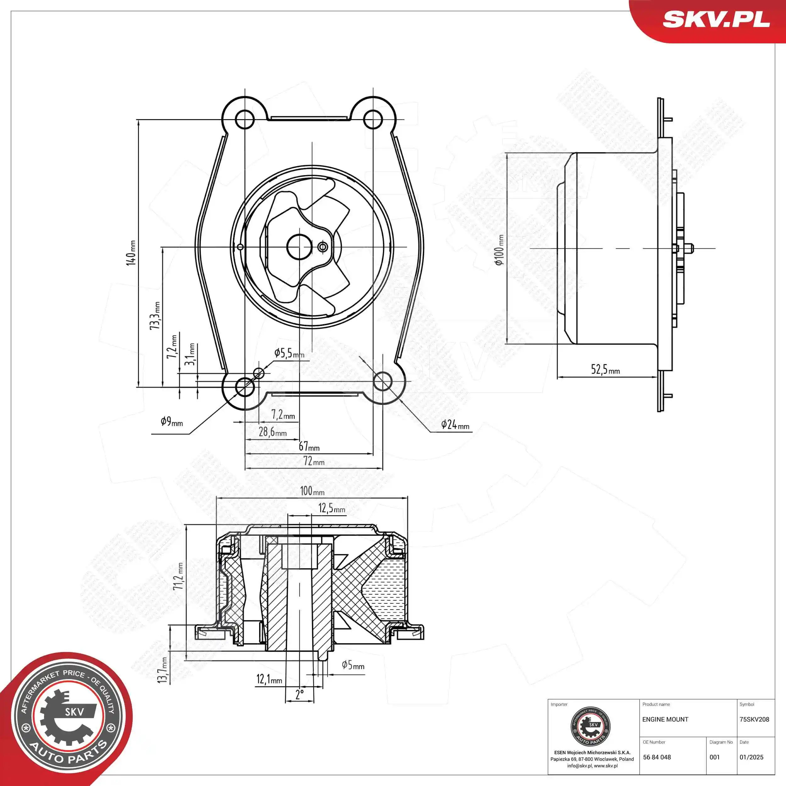 Mounting, engine